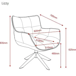Draaifauteuil Lizzy