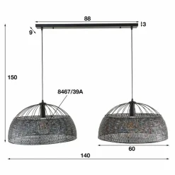 Hanglamp Armor 2-lichts