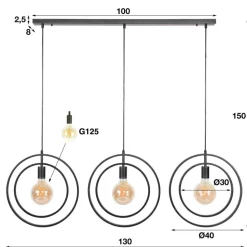Hanglamp Around 3-lichts