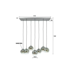 Hanglamp Bubble Shaded 7-lichts