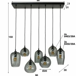 Hanglamp Hexagon Mix 7-lichts