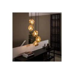 Hanglamp Rocky 5-lichts Getrapt