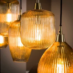 Hanglamp Stripe Glass Mix 5-lichts