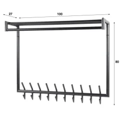 Kapstok 20 haaks hoog roede ronde buis