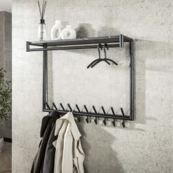 Kapstok 20 haaks hoog roede-hoedenplank