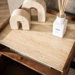 Nachtkastje hangend open vak Nuovo travertin