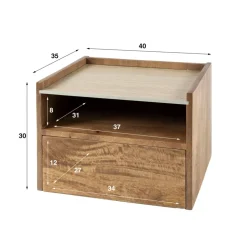 Nachtkastje hangend open vak Nuovo travertin