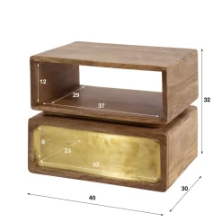 Nachtkastje 1L brass