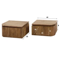 Nachtkastje Wave, Set Van 2