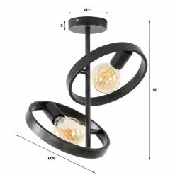 Plafondlamp Hover 2-lichts