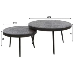 Salontafel Bulky Ferro set van 2