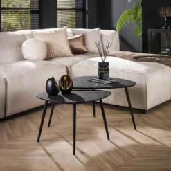 Salontafel Driehoekig Metallic, set van 2