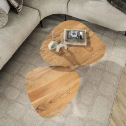 Salontafel set/2 driehoekig blad