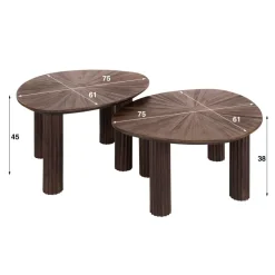 Salontafel set/2 driehoekig Maya teak
