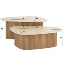 Salontafel set/2 Romano driehoekig