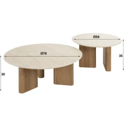 Salontafel set/2 Romano rond