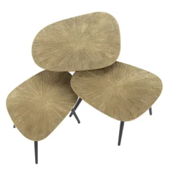 Salontafel set/3 vierhoekig ray metal