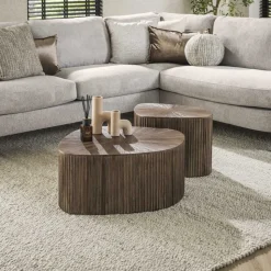 Salontafel set/2 XL vierhoekig Maya teak