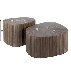 Salontafel set/2 XL vierhoekig Maya teak