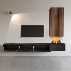 TV-meubel Alessio | Zwevend incl. haard & schouw