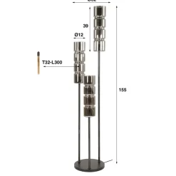 Vloerlamp Cilinder Glas Getrapt 3L