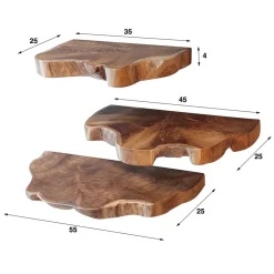 Wandplank Natural line, set van 3
